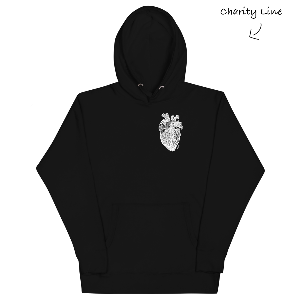 Paper Cut Heart Men's Black's Hoodie