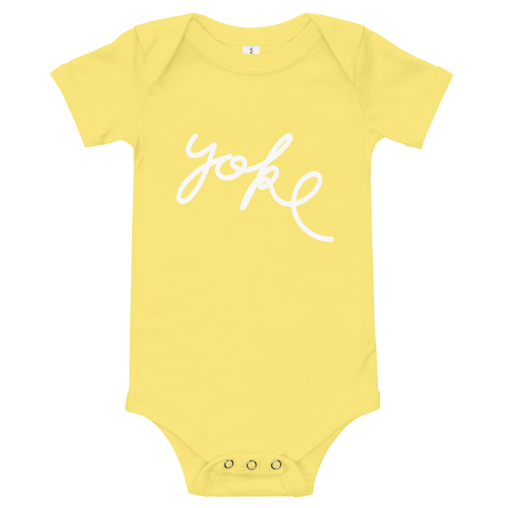 Yoke Script Baby Onesie (Color)