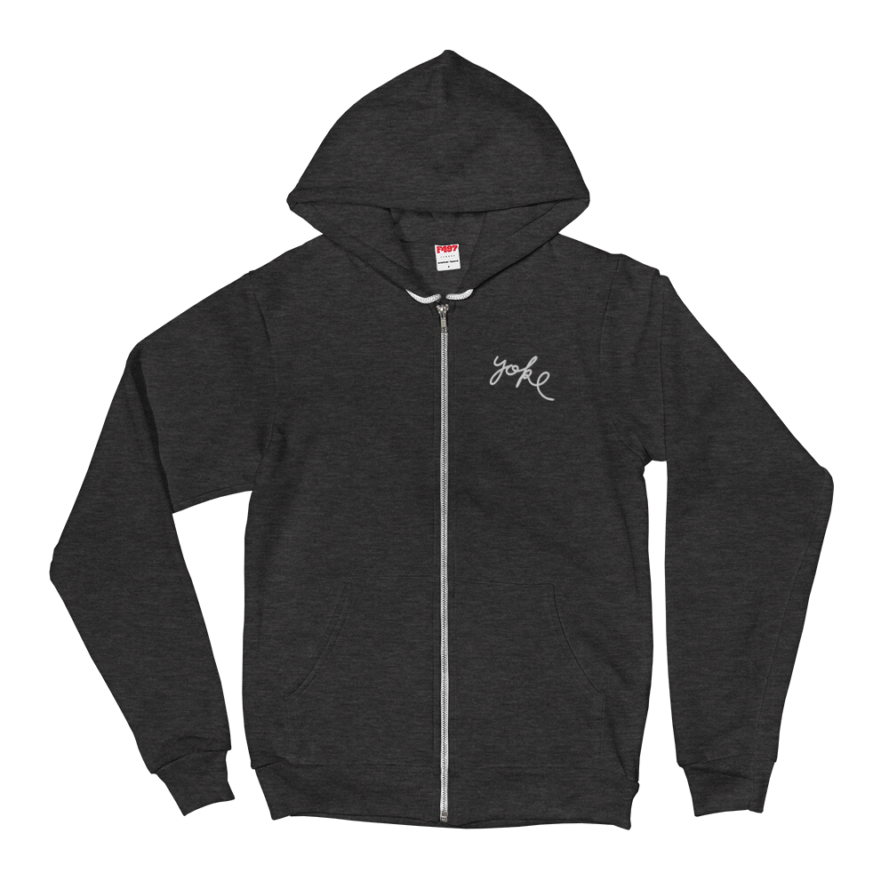 Yoke & Co. Script Zip Up Hoodie